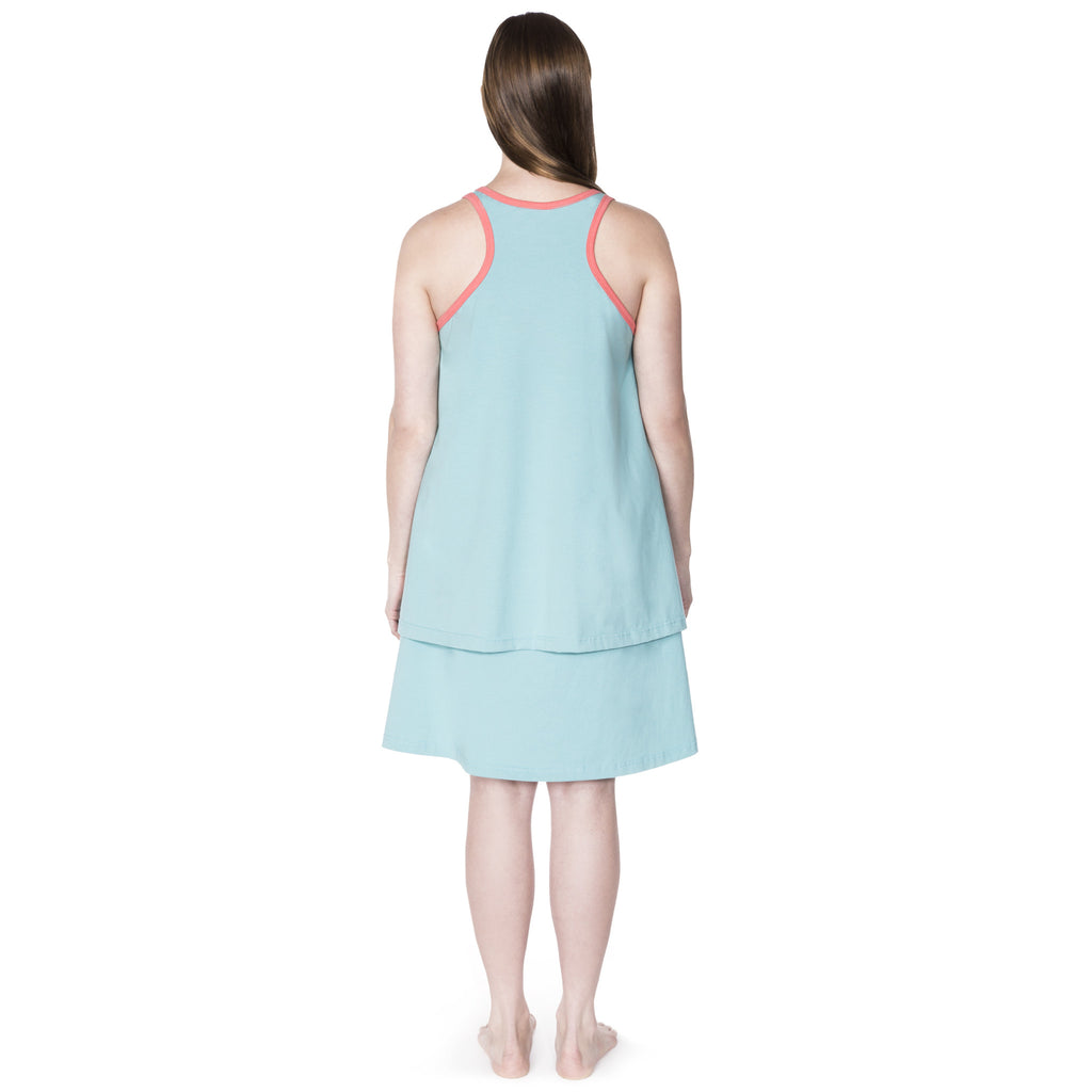 Happy Birthwear Skirt & Tank Top in Aqua (back)