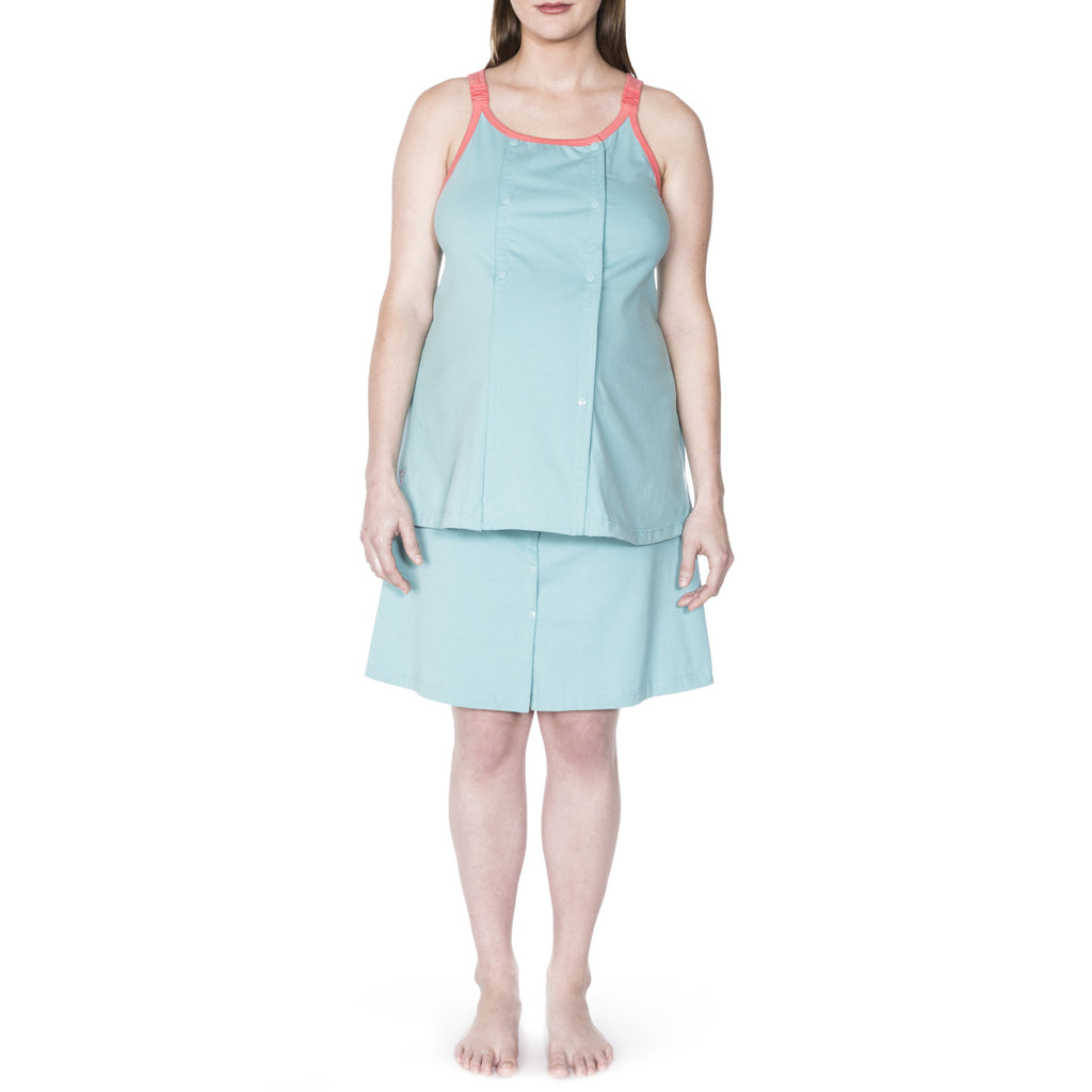 Happy Birthwear Tank Top in Aqua (full front)