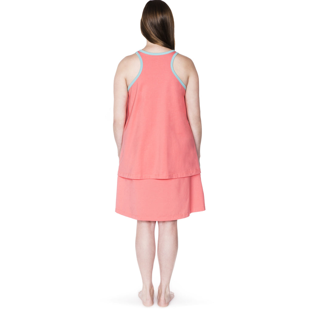 Happy Birthwear Tank Top in Coral (full back)