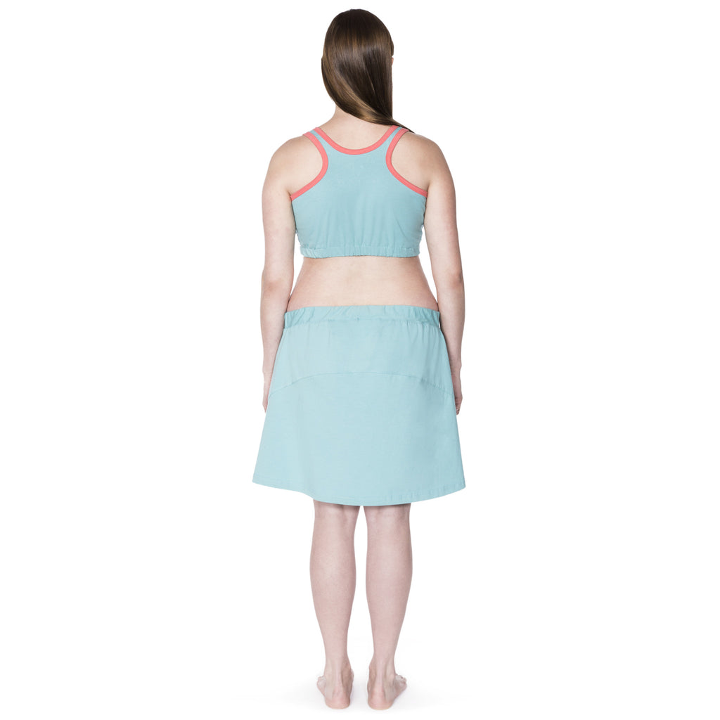 Happy Birthwear Skirt in Aqua (full back)