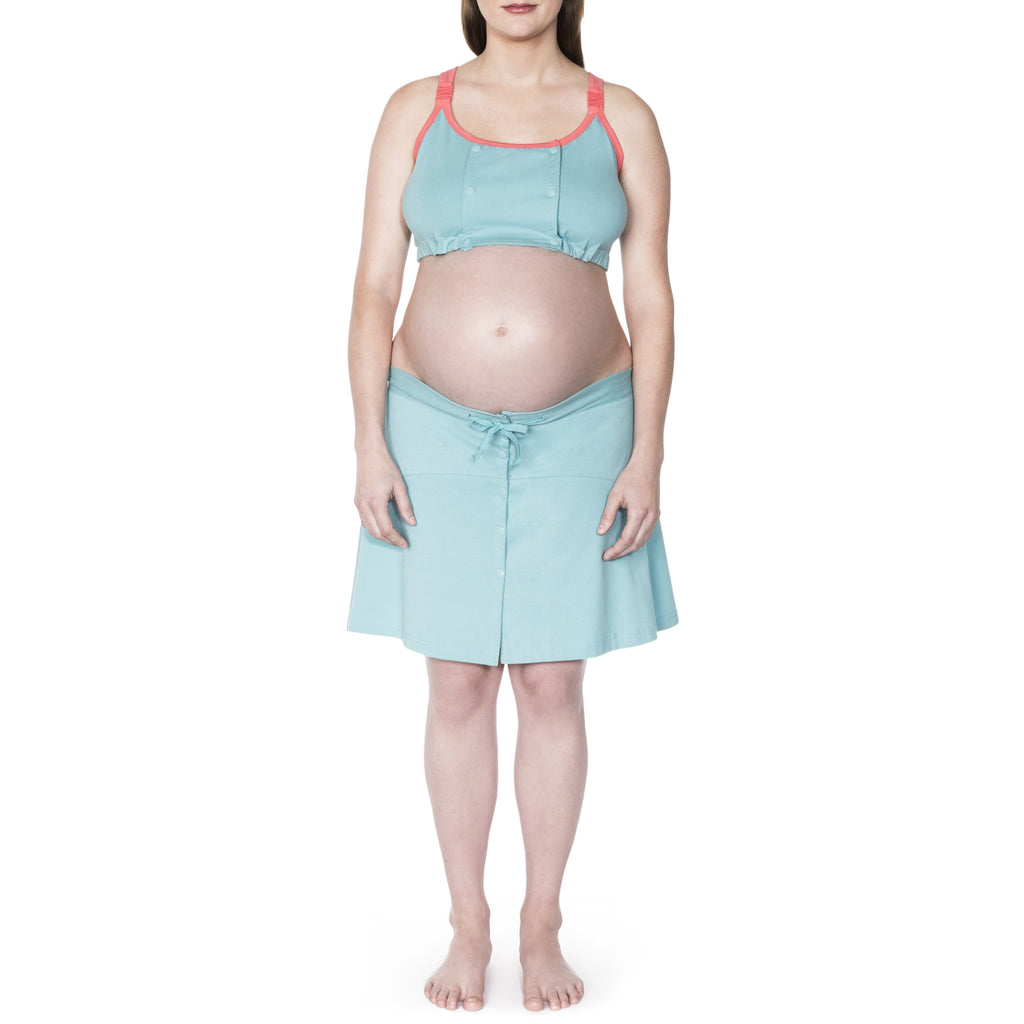 Happy Birthwear Skirt & Half Top in Aqua