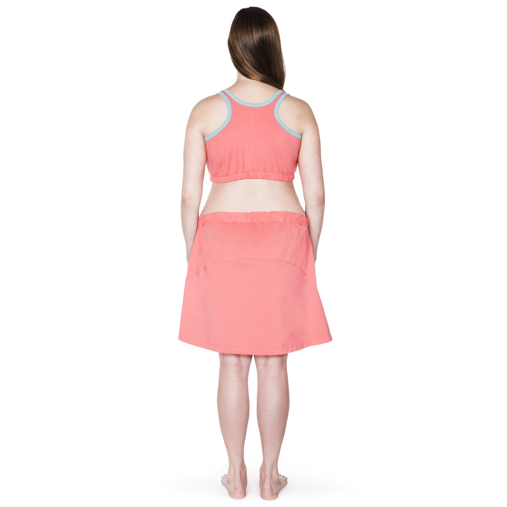 Happy Birthwear Skirt & Half Top in Coral (back)